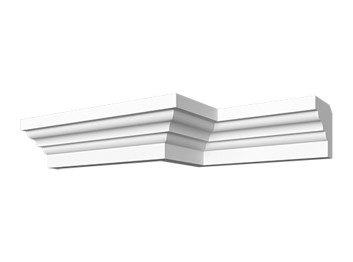 Карниз з гладким профілем із гіпсу КГП-005, 46hx49mm